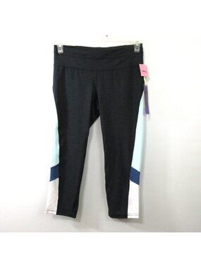 Tangerine Women's Capri Sz Small Black Color Block Breathable Mesh Active Sporty